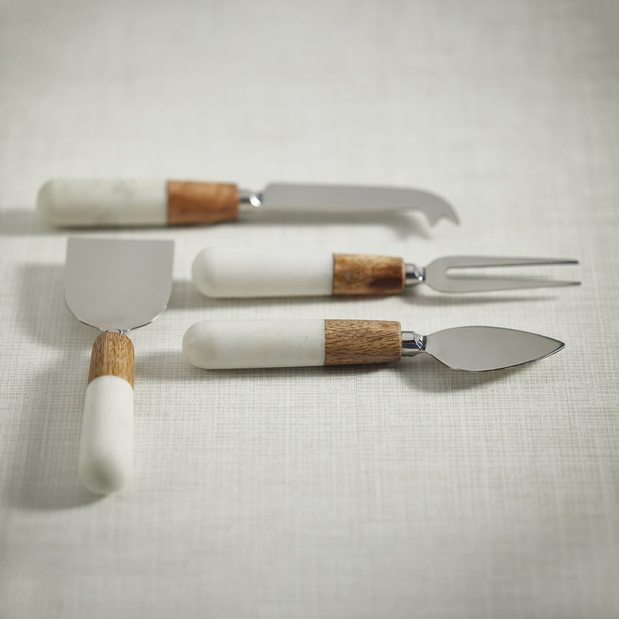 Marble and Wood Cheese Tool Set - Kitchenware by Carlyle Avenue