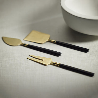 Matte Black & Gold Maxfield Cheese Trio