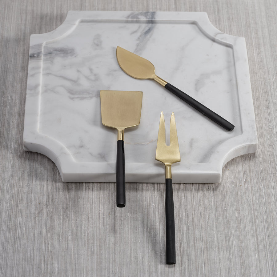 Matte Black & Gold Maxfield Cheese Trio