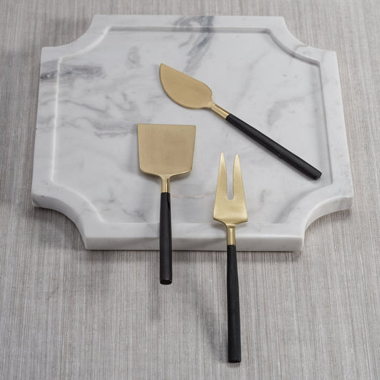 Matte Black & Gold Maxfield Cheese Trio
