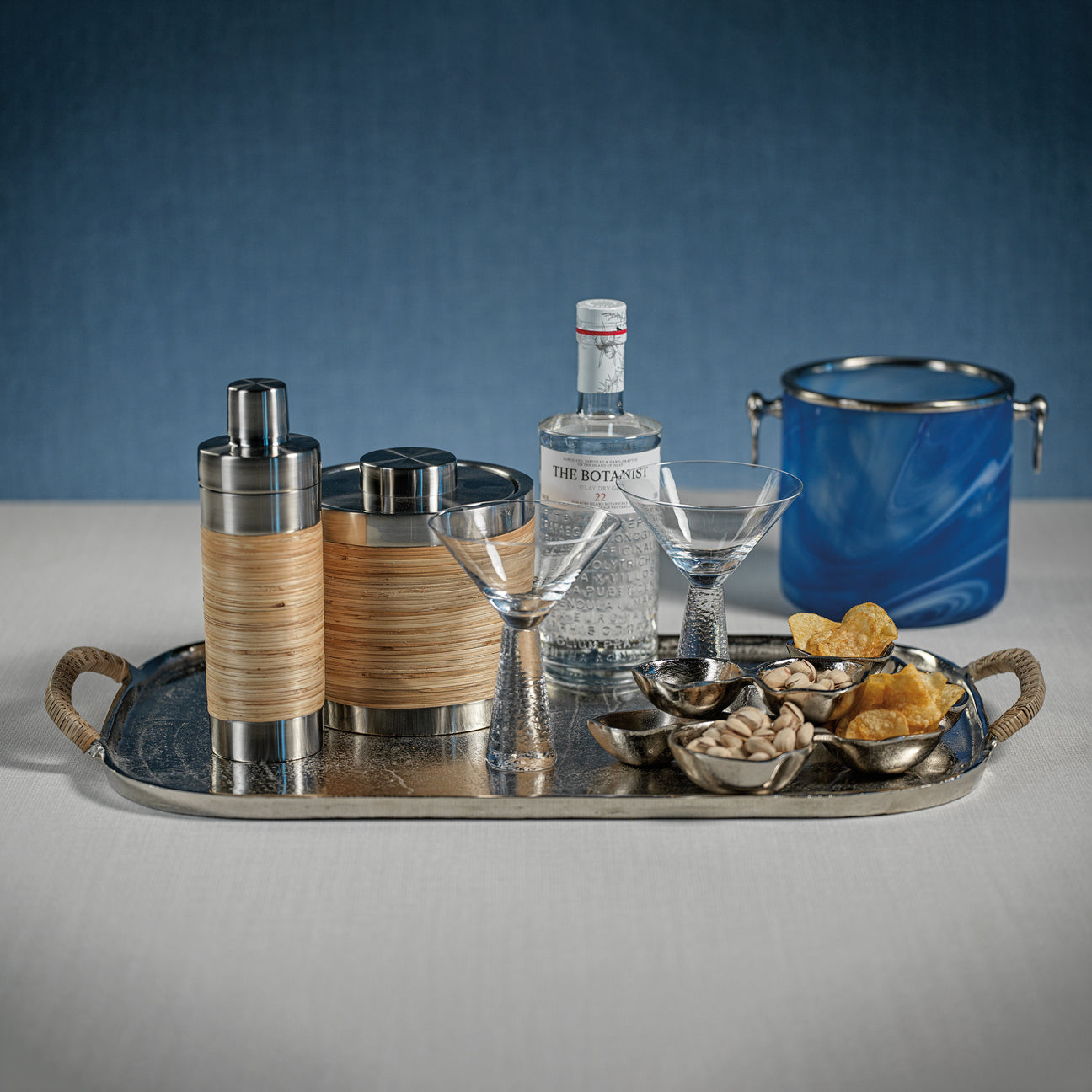 Small Cluster of Nine Serving Bowls - Nickel - Bowls, Trays by Carlyle Avenue