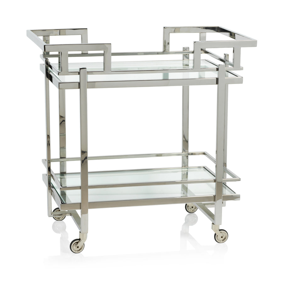 Harry's Polished Steel Bar Cart