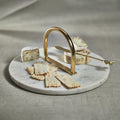 Round Marble Serving Tray with Brass Handle - Tray by Carlyle Avenue