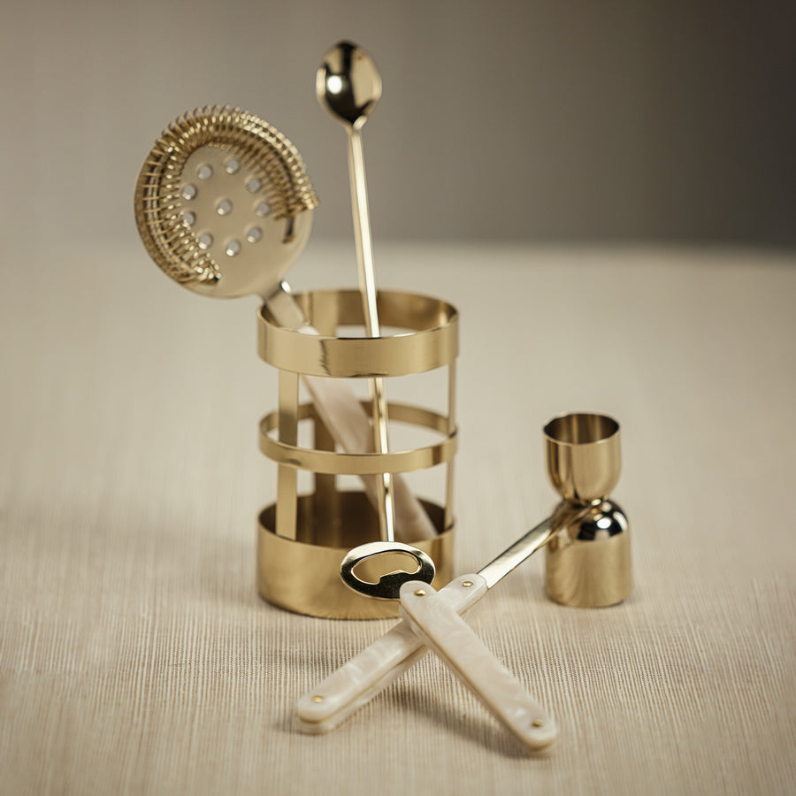 Knightsbridge 5 Piece Bar Set - Gold - Barware by Carlyle Avenue
