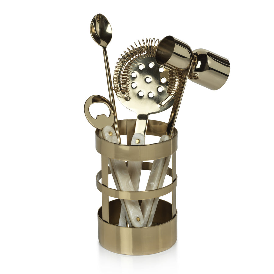 Knightsbridge 5 Piece Bar Set - Gold - Barware by Carlyle Avenue
