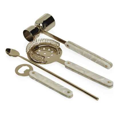 Knightsbridge 5 Piece Bar Set - Gold - Barware by Carlyle Avenue