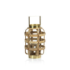 Palomar Bamboo with Brass Trim Lantern - Lantern by Carlyle Avenue