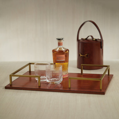 The Connaught Leather Bar Tray - Tray by Carlyle Avenue