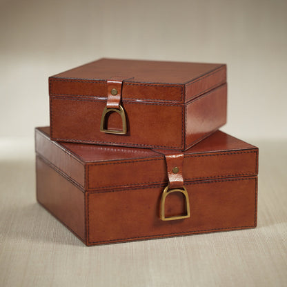 The Connaught Leather Box - Square - Boxes by Carlyle Avenue