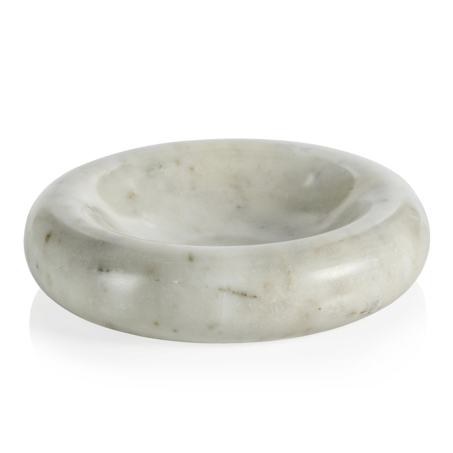 Curved Round Marble Bowl