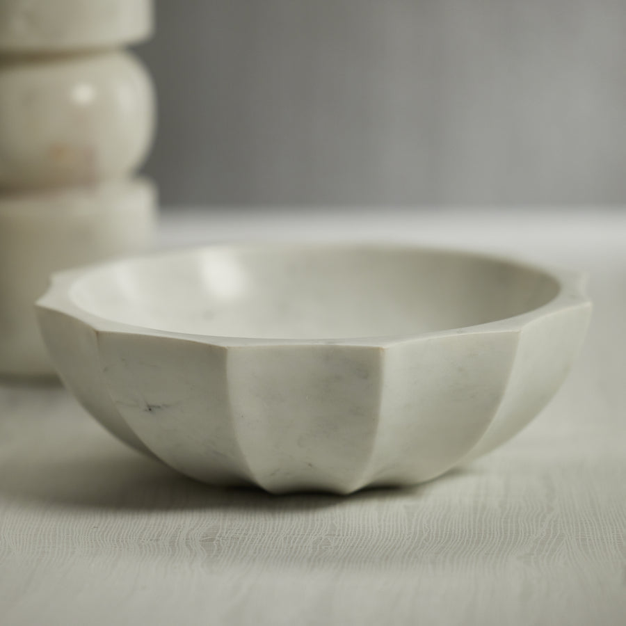 Kenzi Scalloped Marble Bowl