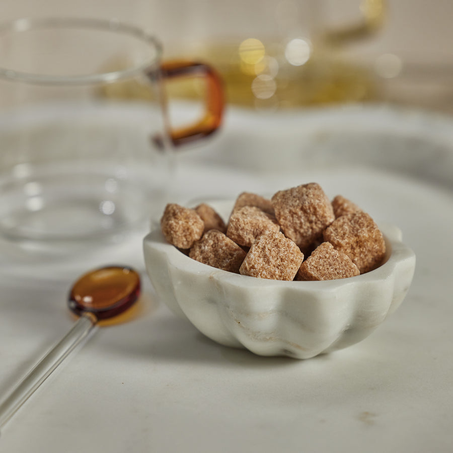 Scalloped Marble Condiment Bowl