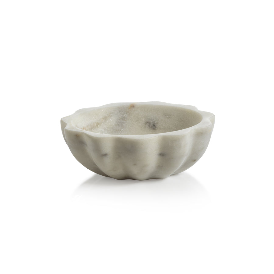 Scalloped Marble Condiment Bowl