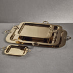Bacardi Polished Brass Serving Tray - Gold - Trays by Carlyle Avenue