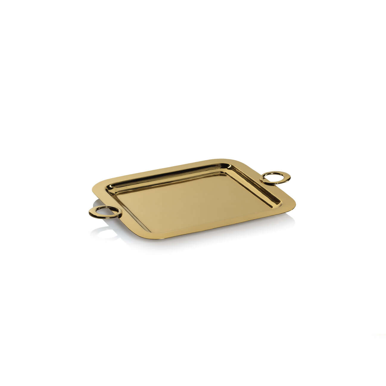 Bacardi Polished Brass Serving Tray - Gold - Trays by Carlyle Avenue
