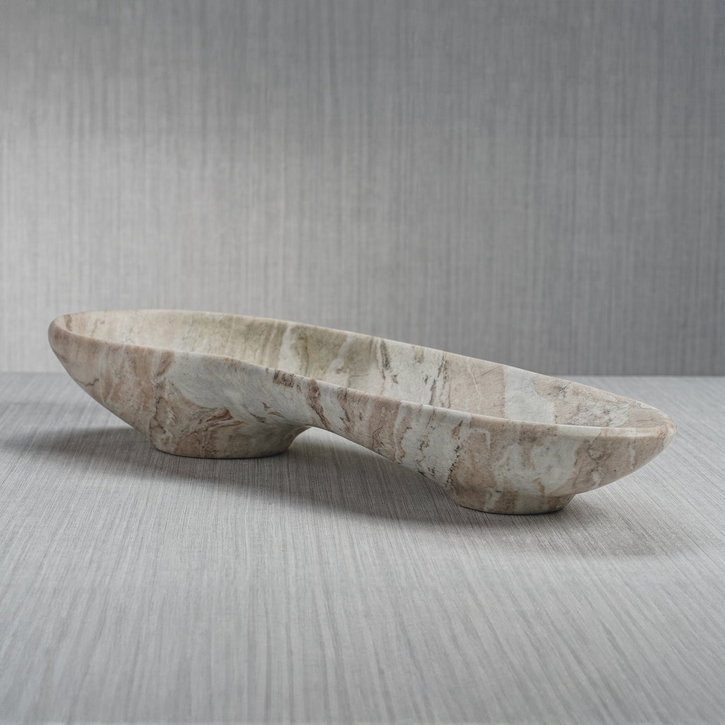 Arabescato Large Organic Shape Marble Bowl