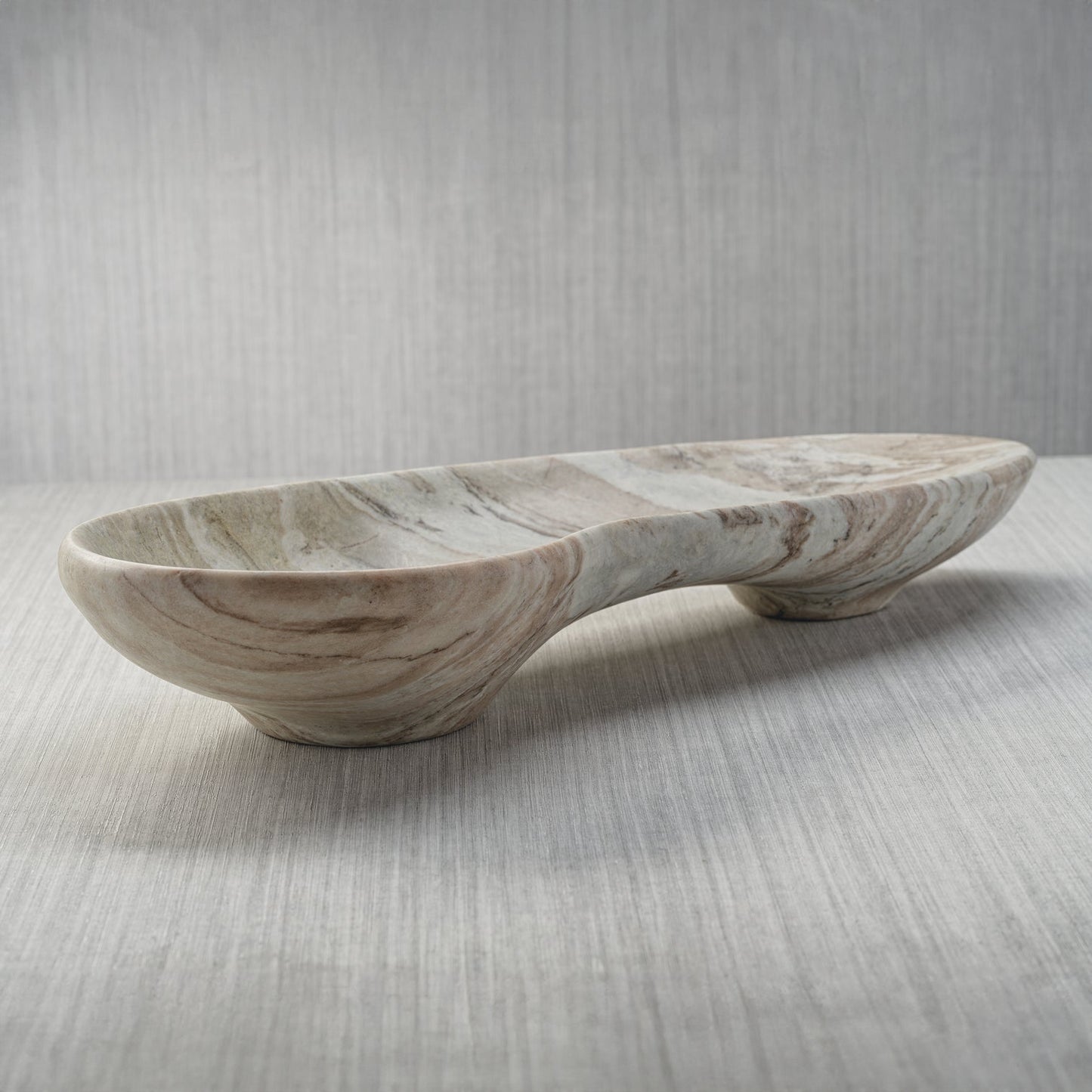 Arabescato Large Organic Shape Marble Bowl