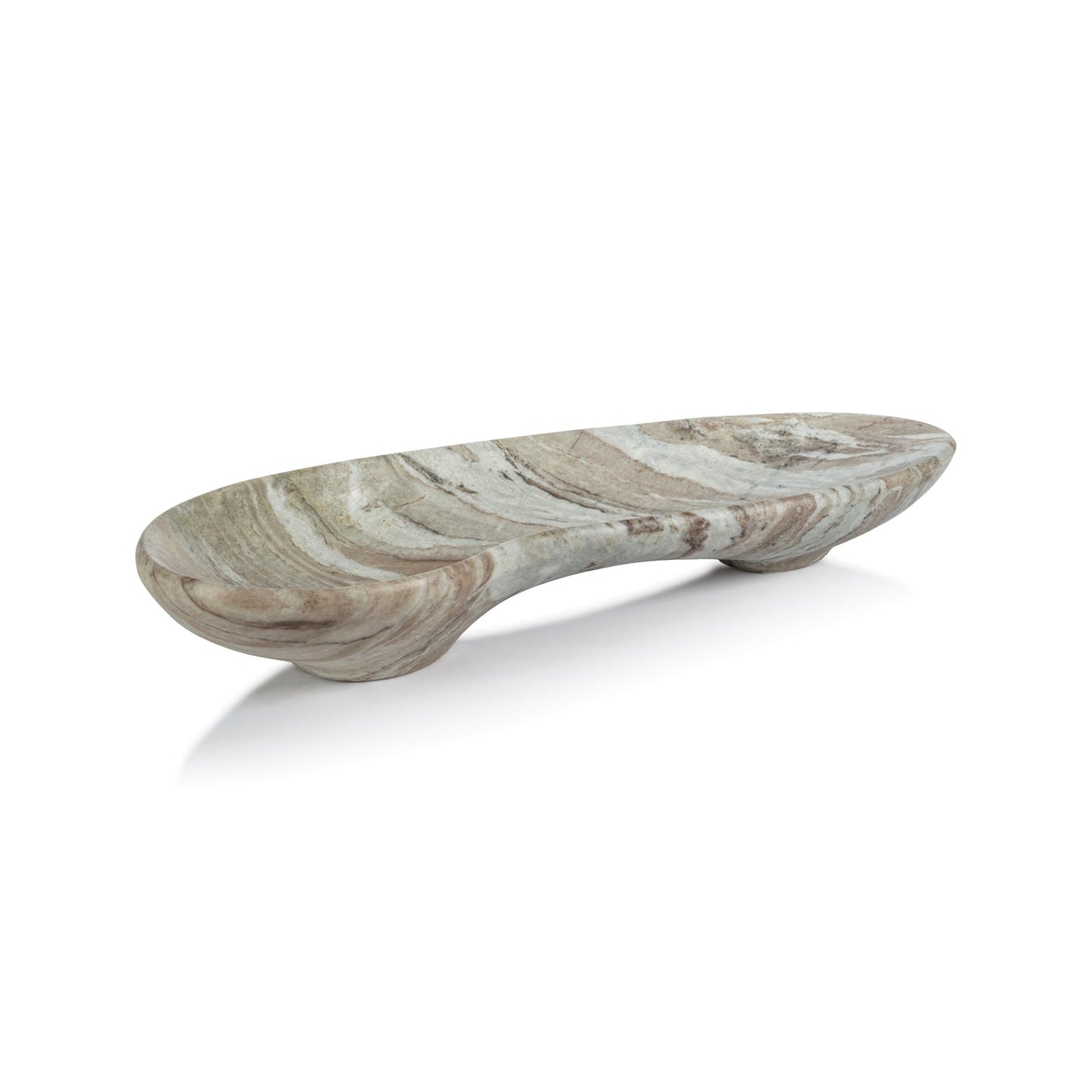 Arabescato Large Organic Shape Marble Bowl