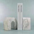Marquino Set /2 White Marble Bookend - Bookends by Carlyle Avenue
