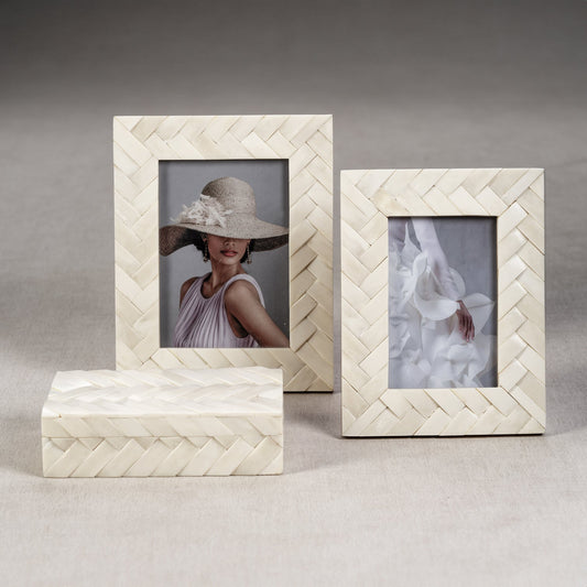 Bone Braided Photo Frame