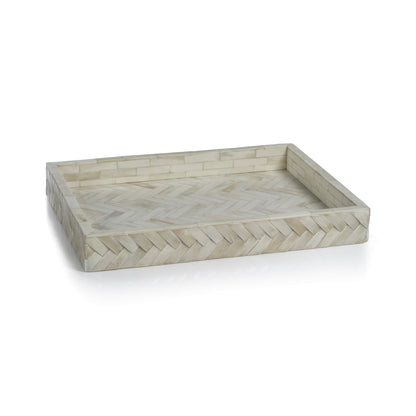 Bone Braided Tray - Large - Trays by Carlyle Avenue