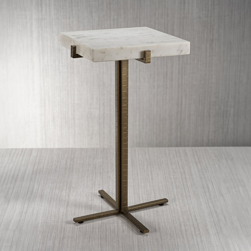 Mayfair Marble on Antique Brass Side Table - Furniture by Carlyle Avenue