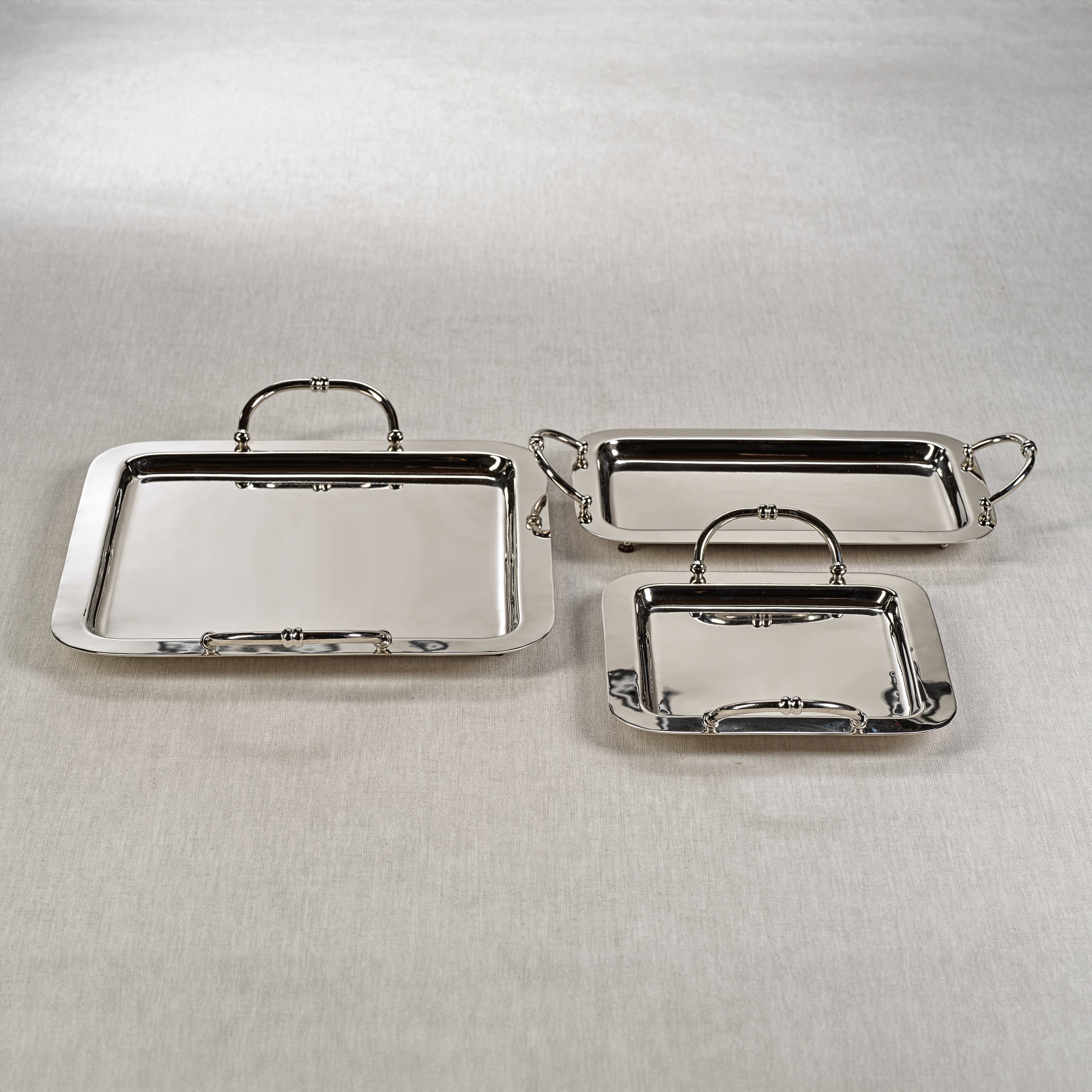 Manetta Steel & Brass Tray - Polished Nickel - Trays by Carlyle Avenue