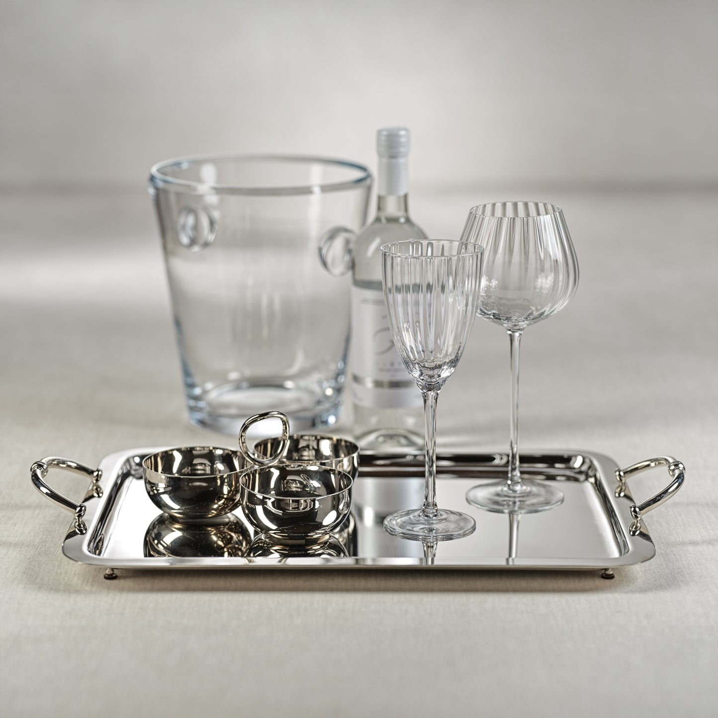 Manetta Steel & Brass Tray - Polished Nickel - 5 sizes