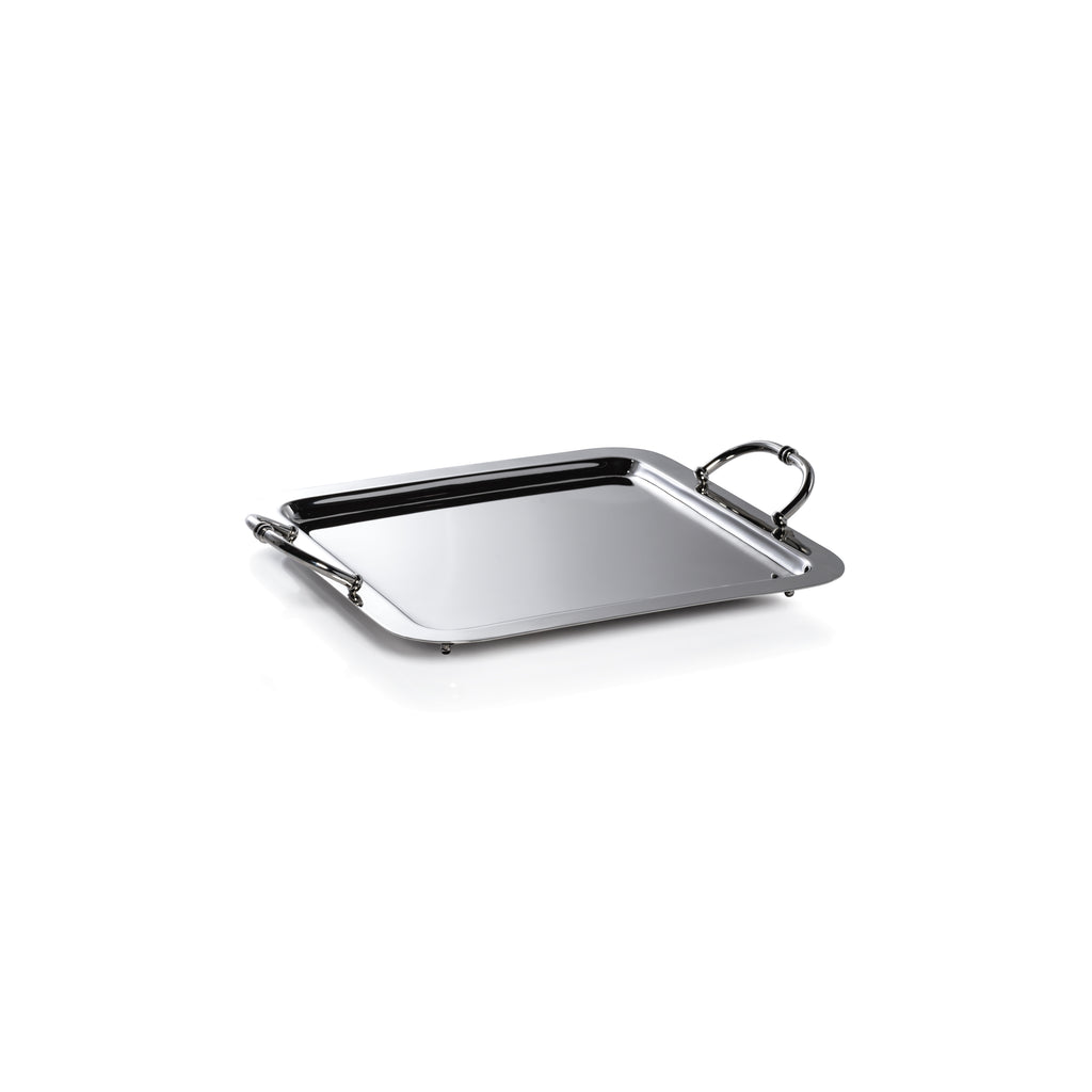 Manetta Steel & Brass Tray - Polished Nickel - Trays by Carlyle Avenue