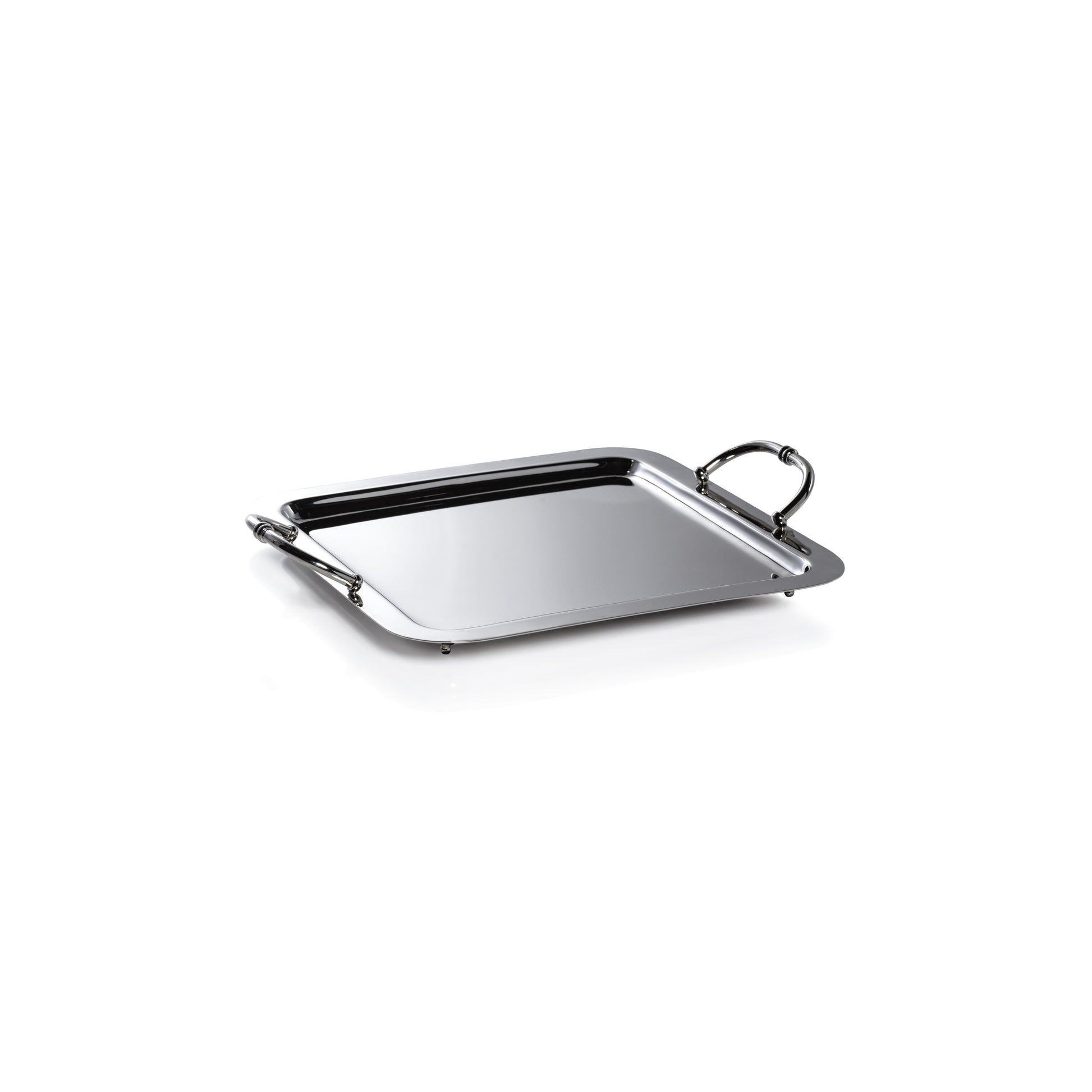 Manetta Steel & Brass Tray - Polished Nickel - Trays by Carlyle Avenue