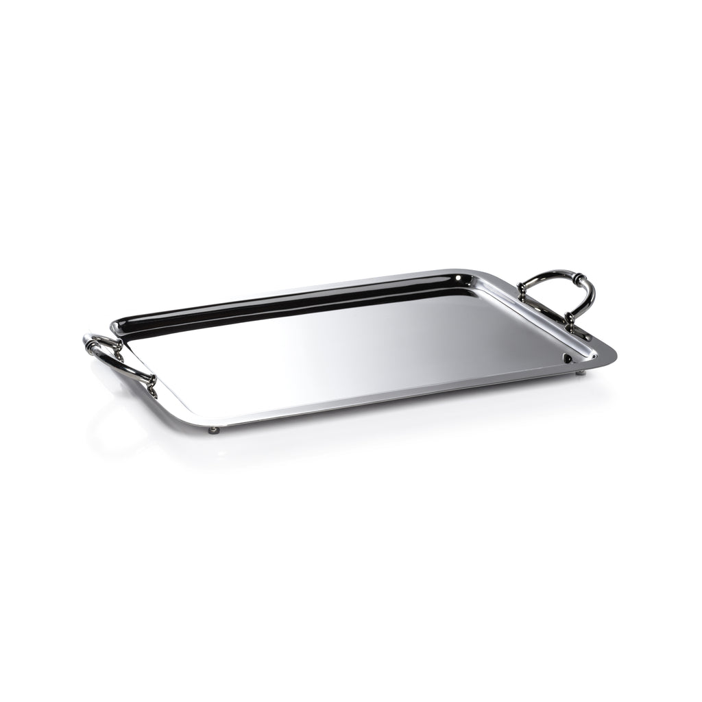 Manetta Steel & Brass Tray - Polished Nickel - Trays by Carlyle Avenue