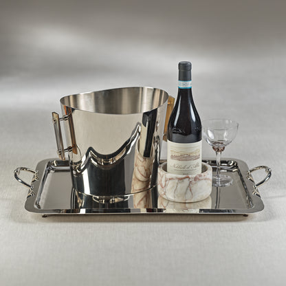 Manetta Steel & Brass Tray - Polished Nickel - 5 sizes - Trays by Carlyle Avenue