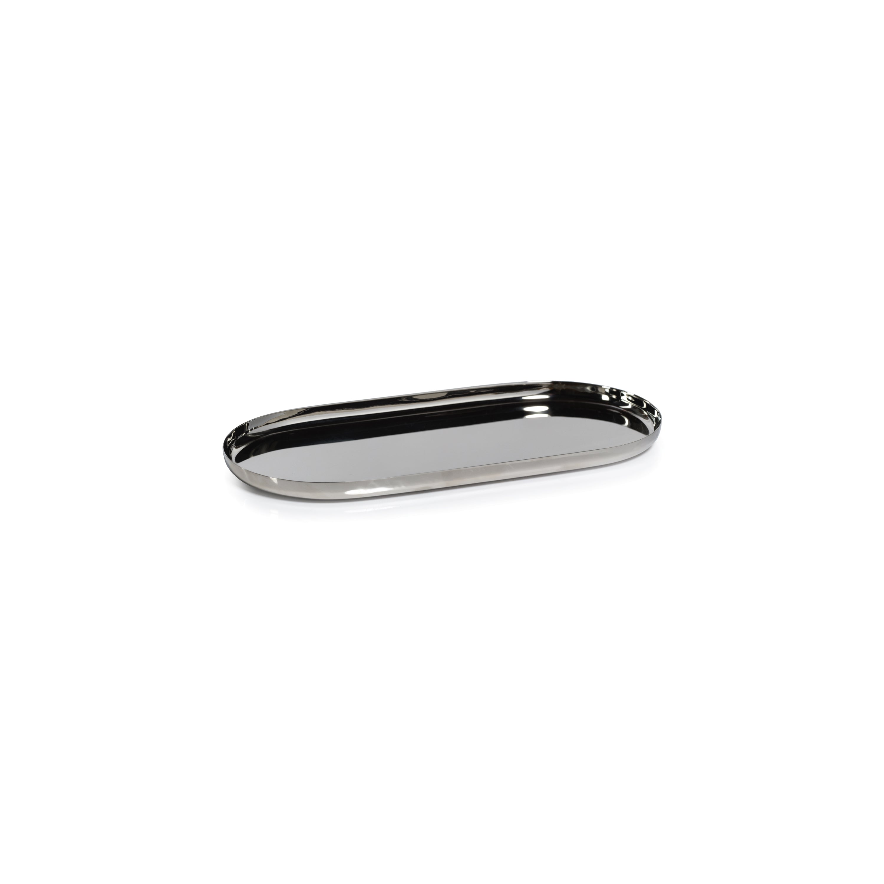 Park Lane Oval Tray - Polished Nickel - Trays by Carlyle Avenue