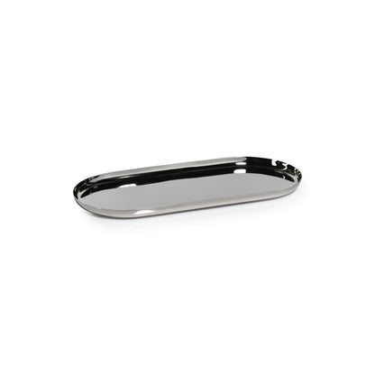 Park Lane Oval Tray - Polished Nickel - Trays by Carlyle Avenue