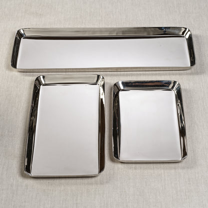 Park Lane Rectangle Tray - Polished Nickel - Trays by Carlyle Avenue