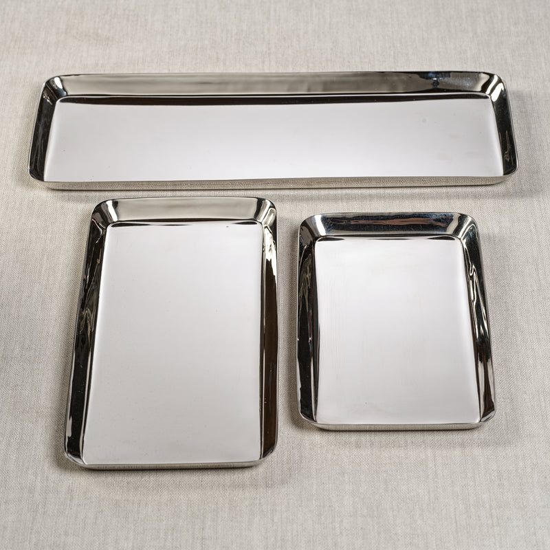 Park Lane Rectangle Tray - Polished Nickel - Trays by Carlyle Avenue
