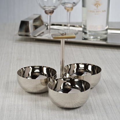 The Berkeley Serving Condiment Set with Horn Trim - Polished Nickel - Serveware by Carlyle Avenue