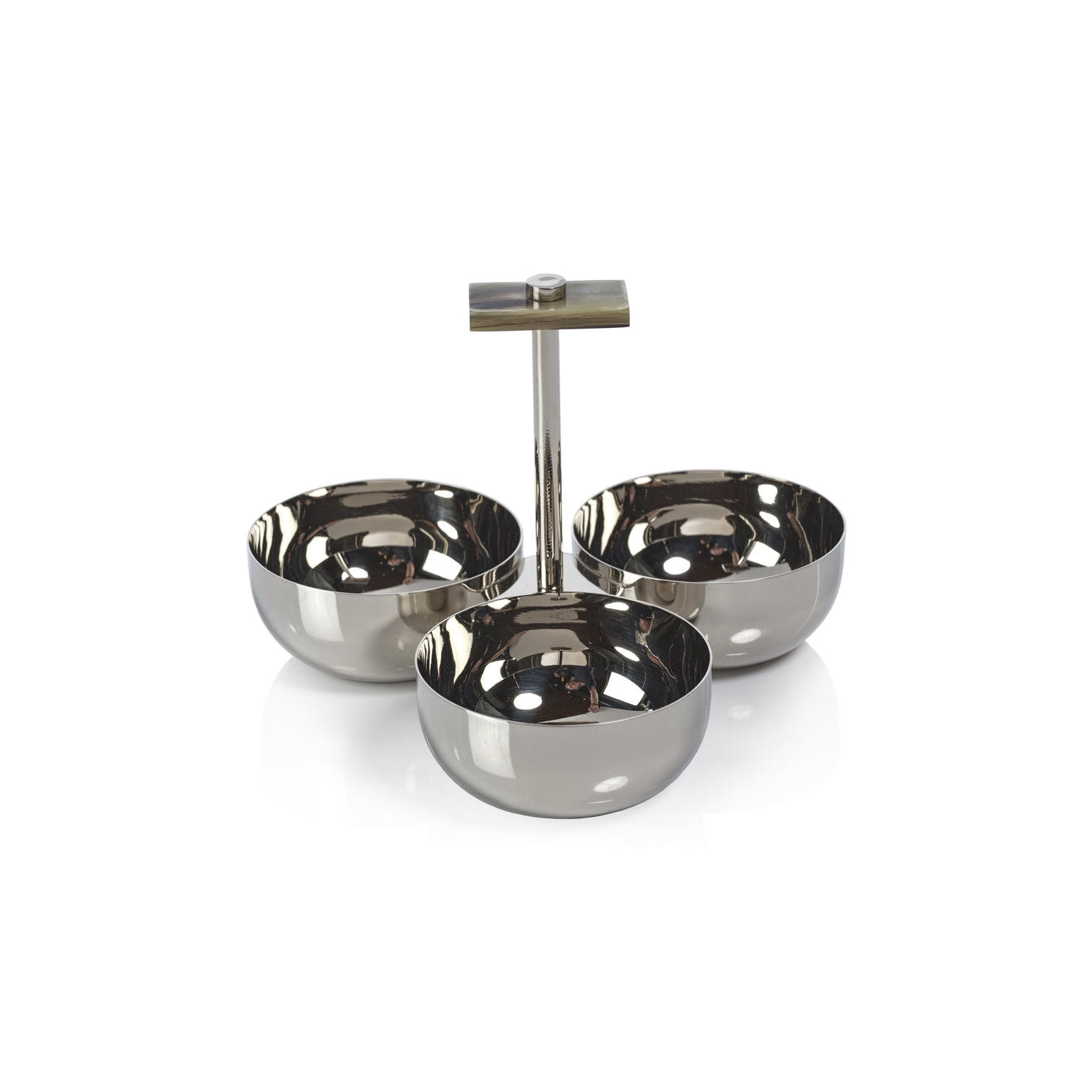 The Berkeley Serving Condiment Set with Horn Trim - Polished Nickel - Barware by Carlyle Avenue