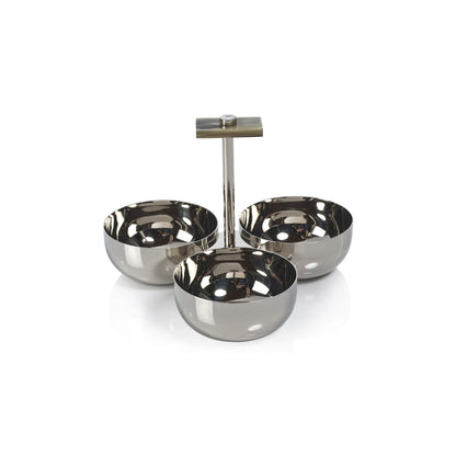 The Berkeley Serving Condiment Set with Horn Trim - Polished Nickel - Serveware by Carlyle Avenue