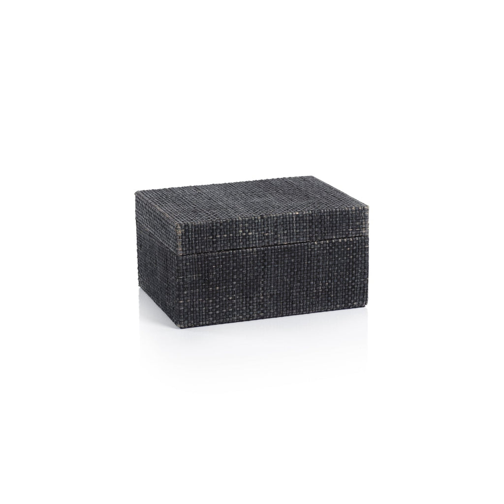 Deep Blue Raffia and Chambray Box - Boxes by Carlyle Avenue