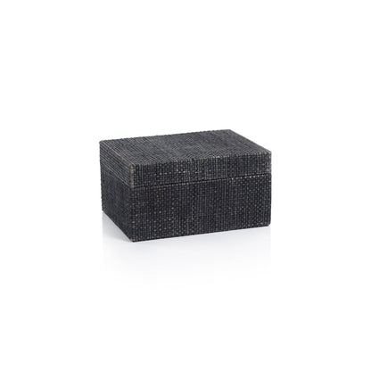 Deep Blue Raffia and Chambray Box - Boxes by Carlyle Avenue