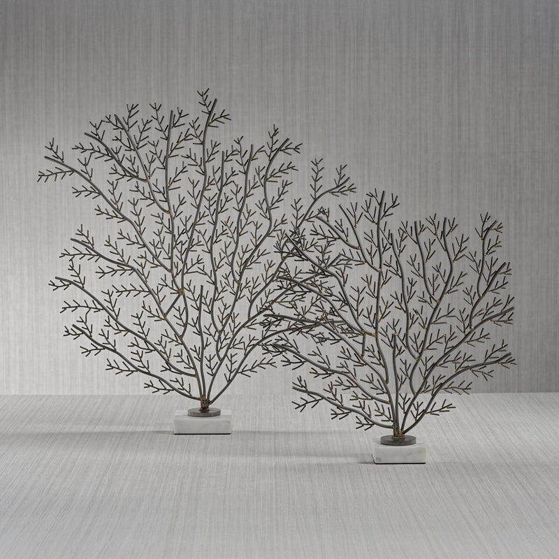 Coral Branch Metal Sculpture on Marble Base - Decorative Accessories by Carlyle Avenue