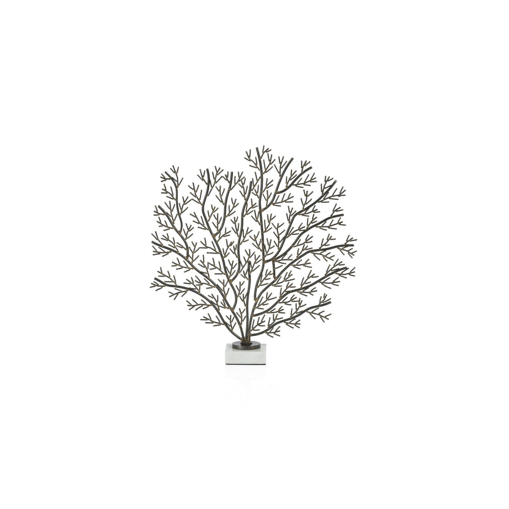 Coral Branch Metal Sculpture on Marble Base - Decorative Accessories by Carlyle Avenue
