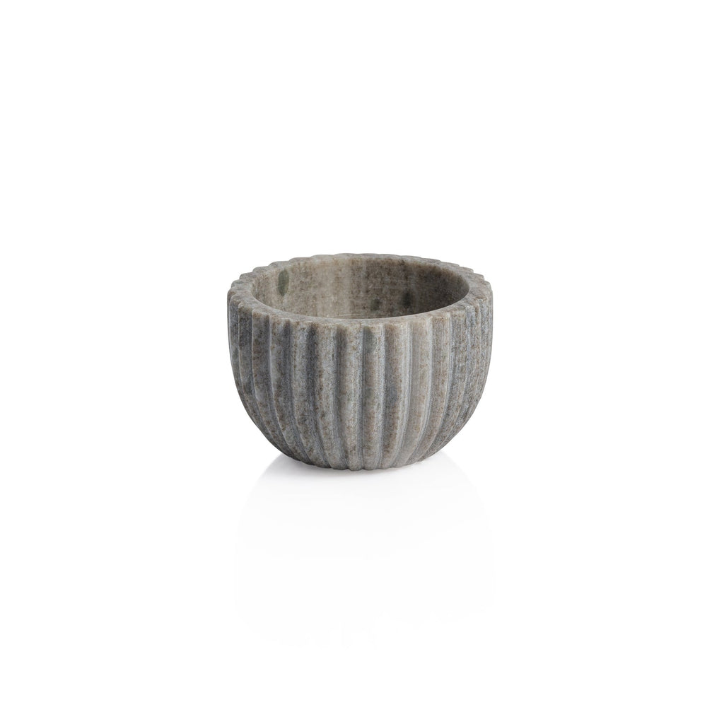 Ribbed Beige Marble Bowl - Bowls by Carlyle Avenue