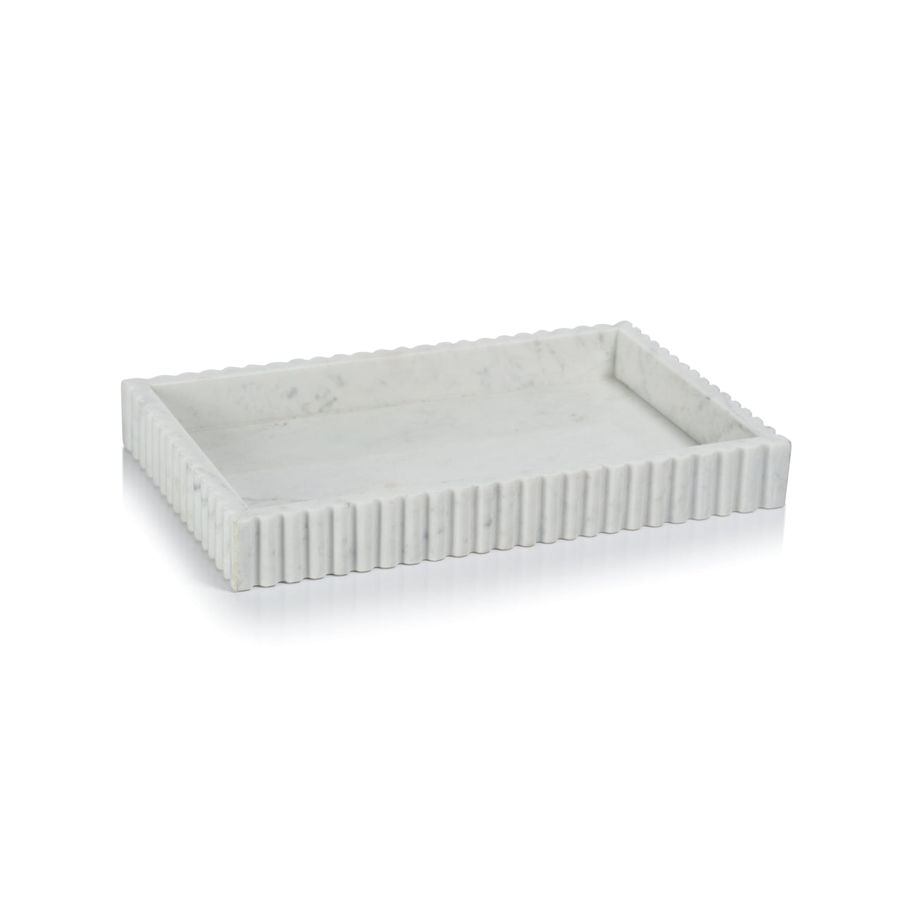 Camogli Scalloped Marble Tray - White