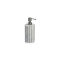 Camogli Bath Collection soap/lotion dispenser crafted from solid white marble with sculpted vertical fluting.