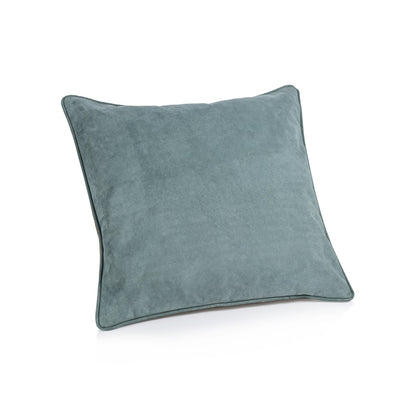 Suede Linen Blend Accent Pillow - Côte d'Azur Blue - Throw Pillow by Carlyle Avenue