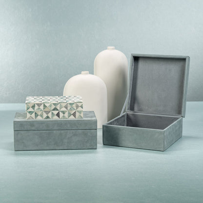 Suede Box - Côte d'Azur Blue - Decorative Accessories by Carlyle Avenue