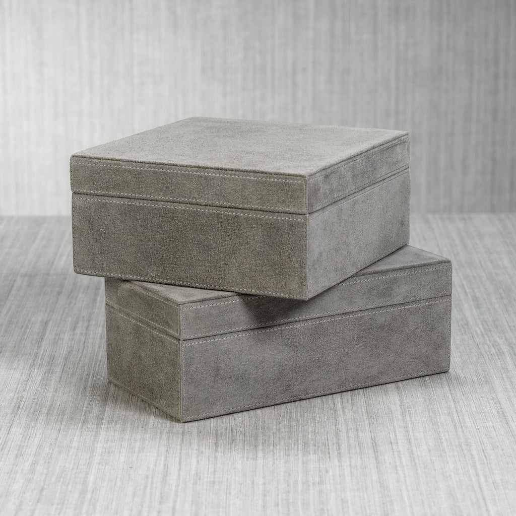 Suede Box - Shoreline Gray - Decorative Accessories by Carlyle Avenue