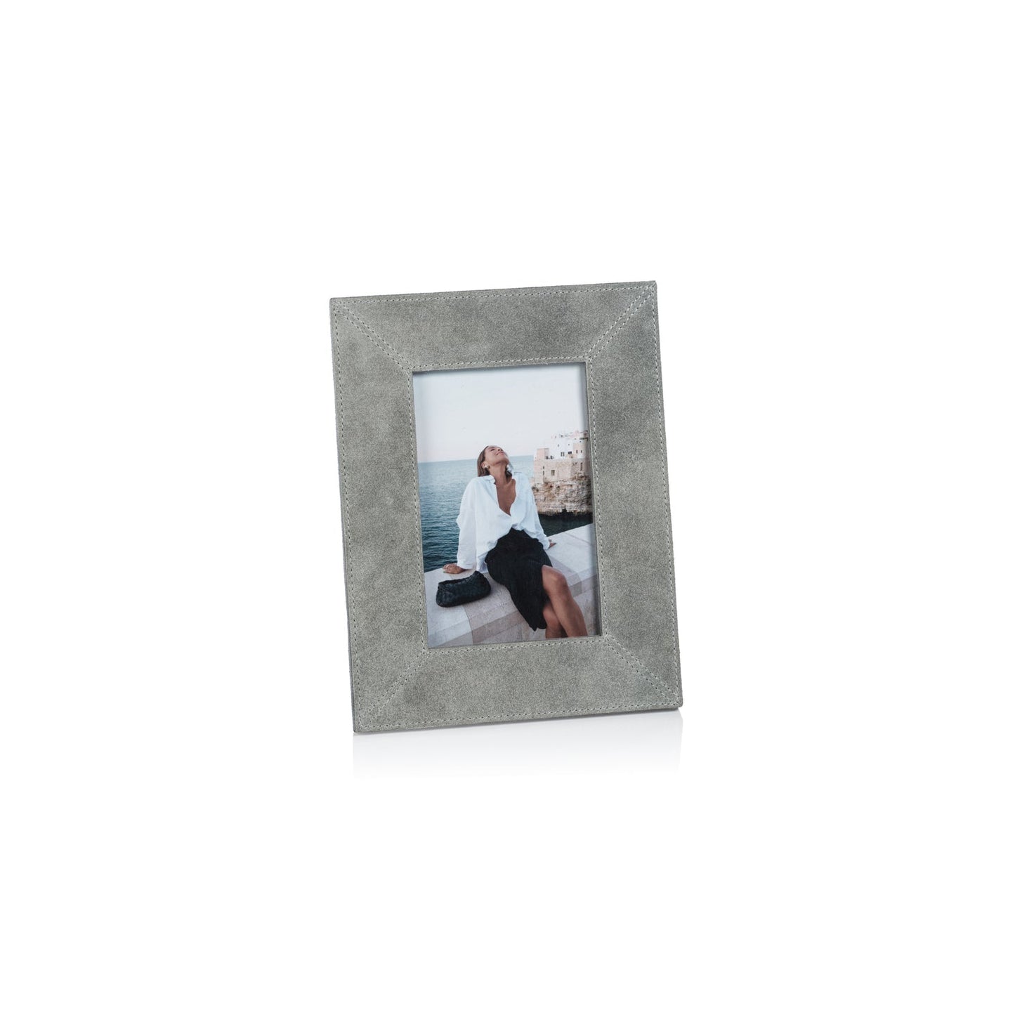 Suede Photo Frame - Shoreline Gray